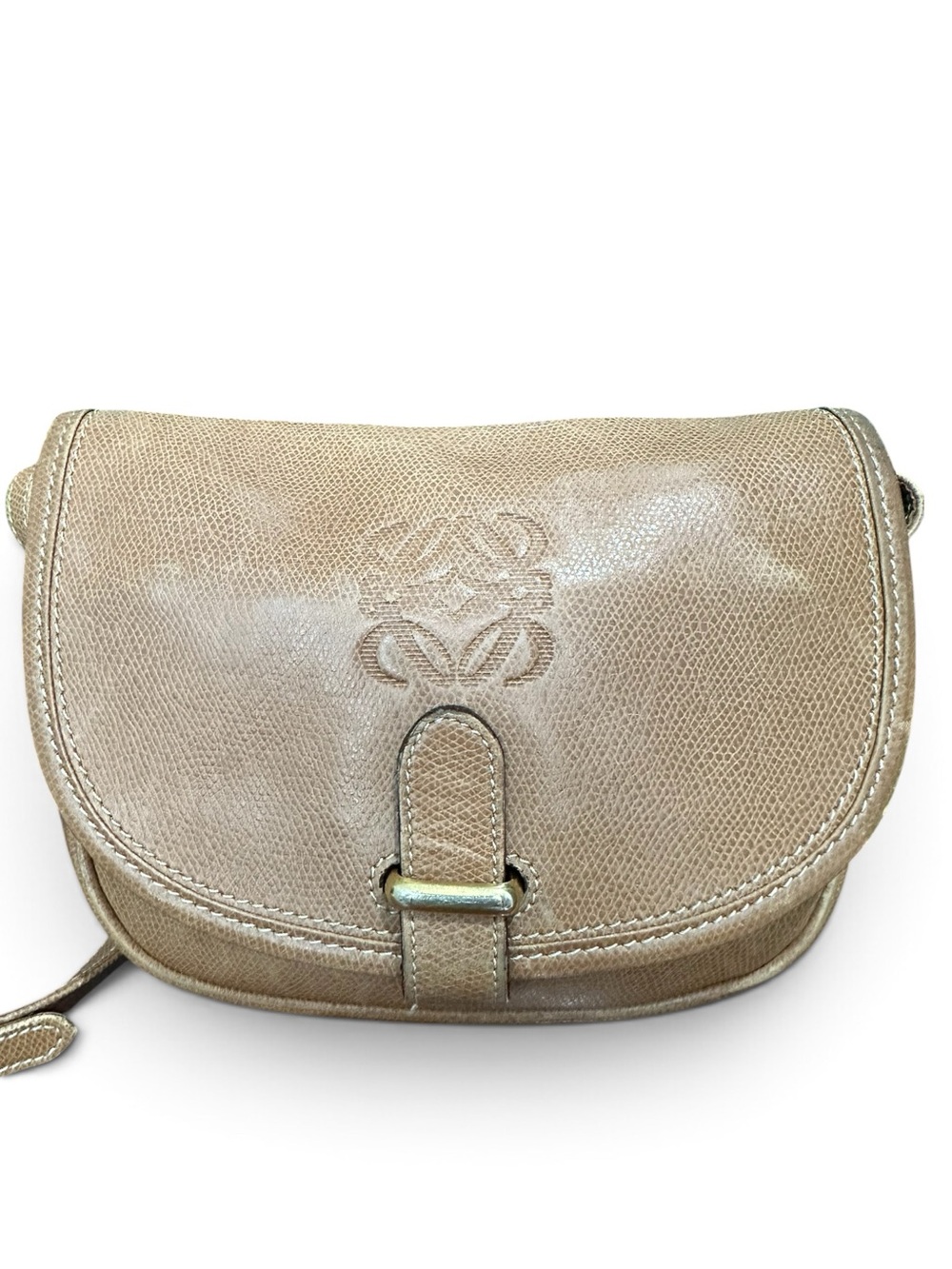 Vintage Loewe Madrid 1846 Anagram Leather Saddle Crossbody Bag | Spain